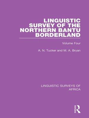 cover image of Linguistic Survey of the Northern Bantu Borderland